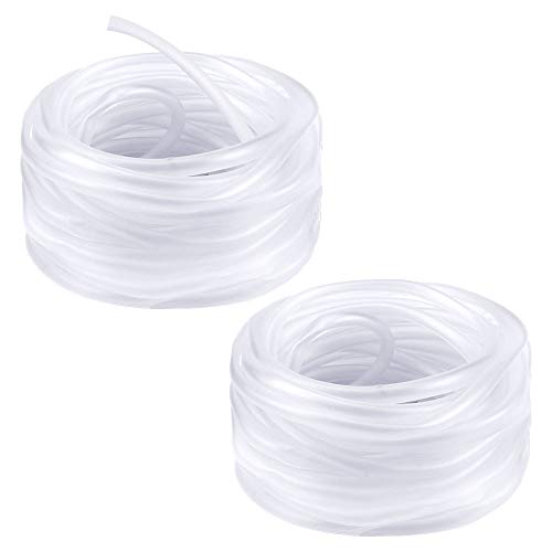 2pcs 5 Metros Manguera Acuario Tubo de Bomba Aire Acuario, Tubería del Acuario Manguera de Aire del Acuario Tubo de Acuario Transparente (Diámetro Interior 4 mm, diámetro Exterior 6 mm)