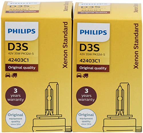 2x PHILIPS D3S 42302, Xenon modelo D3S, Faroles de Xenón, Luces de xenón tipo quemador, Brenner, HBI Hg libres, 42V 35W.