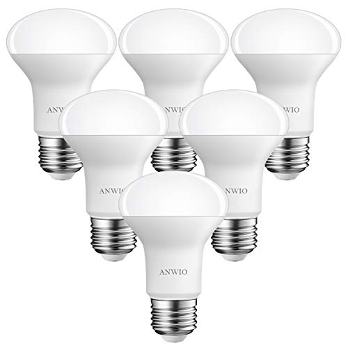 6 Unidades 8W Bombillas Reflectoras E27, R63 LED Casquillo Gordo, Equivalente a 60W, 806Lúmenes, 6500K Blanco Frío, R63 Bombilla LED -ANWIO.