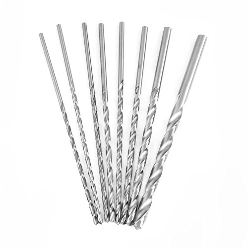 8pcs Brocas de Extralargas Brocas de Alta Velocidad Brocas de Espiral Bit Redondo para Madera 4-10mm