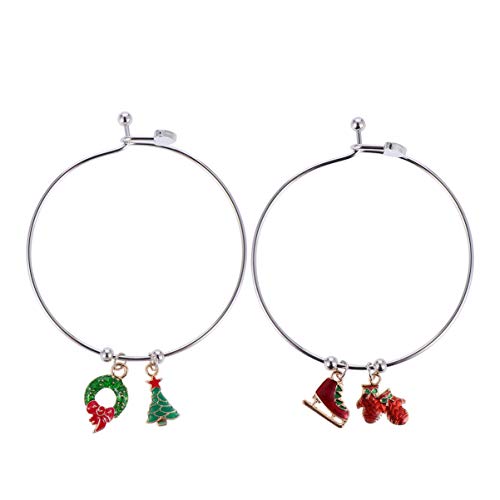 ABOOFAN 2 Unids Encanto de Navidad Brazalete Árbol de Navidad Corona Búho Skate Pulsera Regalo de Joyería de Vacaciones para Mujeres Niñas Acción de Gracias Navidad Goody Bag Stuffers