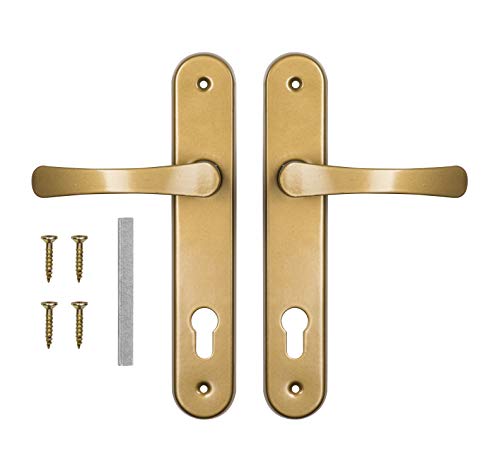 ADGO Juego de manillas de puerta para la caja de la puerta del 72 izquierda y derecha, de aluminio y acero galvanizado (dorado)