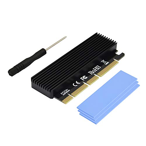 ADWITS PCI Express 3.0 x16 a PCIe NVMe y AHCI SSD Adapter Card con disipador de Calor, se Ajusta al Factor de Forma M.2 (NGFF) con Clave M en tamaño 2230/2242/2260/2280