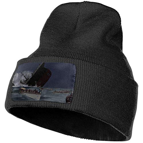 AEMAPE Buques de Crucero hundidos y Botes Salvavidas Gorro de Punto de Invierno Sombrero de Punto Suave Gorros Calientes Sombrero para Hombres Mujeres Gorra de Calavera