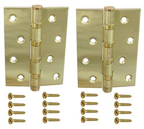 AERZETIX: 2 Bisagras de libro de acero para puertas de muebles 100/75mm (Dorado)
