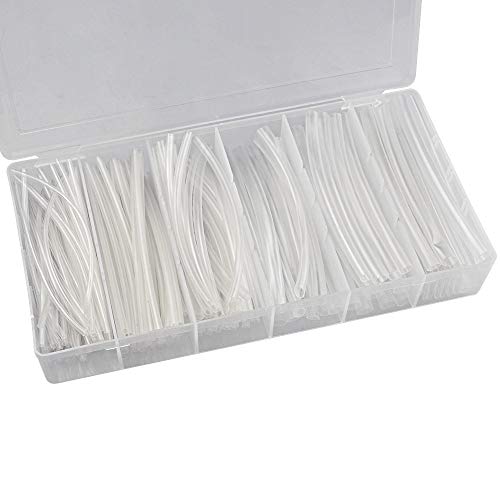 AFASOES 150Pcs Tubo Termoretractil Transparente, 2:1 Cable Termoretractil Casero, Funda Termoretractil Impermeable, Tubos Retráctiles Ferreteria, Tubo Poliolefina Con Caja Transparente Separando