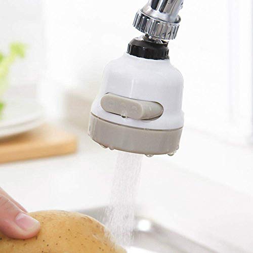 Aireador Giratorio de Grifo de 360 Grados, Grifo para evitar salpicaduras de cabeza, pulverizador extensible de tres engranajes ajustable, agua, spray, cocina, baño (Blanco)