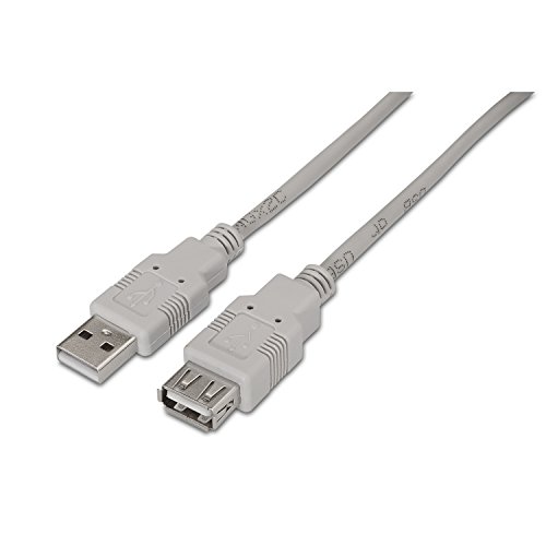 AISENS A101-0012 - Cable Extensión USB 2.0 DE 1 m (Apto para Juegos de Consola, Cámaras Digitales, Cámara Web, impresoras y Ratón) Color Beige