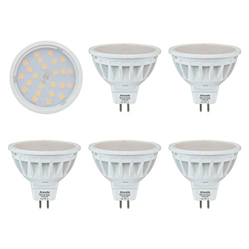 Aiwode 5W MR16 Bombillas LED GU5.3 Reflector,Blanco Frio 6000K,Equivalente 50W 540LM RA85,Paquete de 5.