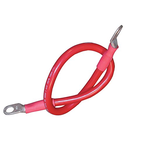 Ancor 189147 Marine Grade Electrical Premium Tinned Boat Battery Cable Assemblies (2-Gauge, Size 3/8 Stud, Red, 48-Inches-Pack)