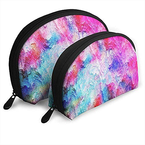 Arte Abstracto Acuarela Colorido Bolsas portátiles Bolsa de Maquillaje Bolsa de Aseo Bolsas de Viaje portátiles multifunción con Cremallera