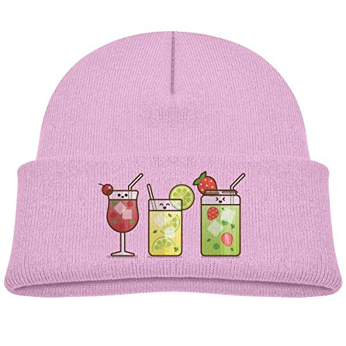 Asa Dutt528251 Gorro de punto para niños con diseño de cereza, limón, fresa, zumo de invierno