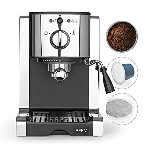 BEEM ESPRESSO-PERFECT portafiltro para espresso 20 bar | Espresso, cappuccino, latte macchiato en calidad de barista | También apto para cápsulas, polvo y monodosis