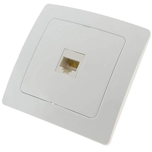 BeMatik - Base con Toma de Red RJ45 empotrable con Marco 80x80mm Serie Lille de Color Blanco