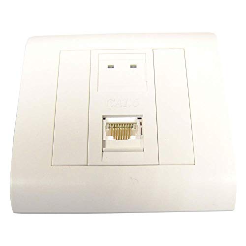 BeMatik - Caja de pared o canaleta de 80x80 con 1 RJ45 FTP Cat.6 568B