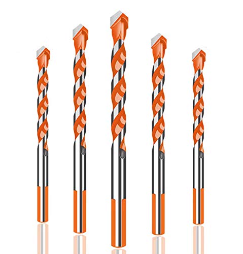 BESTZY 5PCS brocas con punta de carburo de tungsteno multimaterial para azulejos, hormigón, ladrillo, vidrio, plástico y madera,6 mm, 6 mm, 8 mm, 10 mm, 12 mm