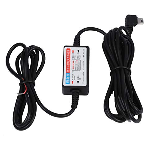 Bewinner Convertidor USB de 12V a 5V con 3 m Cable Reductor Micro USB de 12V a 5V con Mini Macho de 5 Pines para Cargar Registrador de Automóvil Protección de Baja Tensión Garantiza