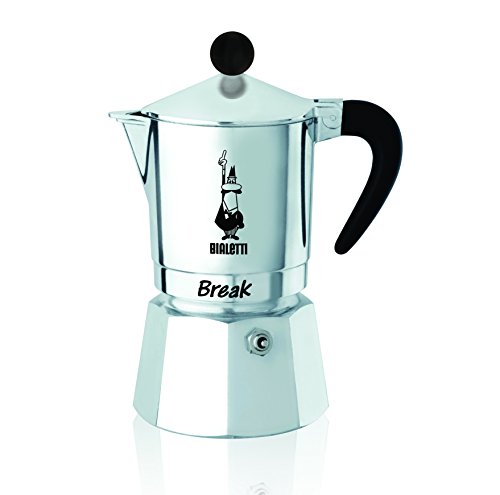 Bialetti Break - Cafetera Espresso de Aluminio para 6 Tazas - Dimensiones 16 x 11 x 23 cm