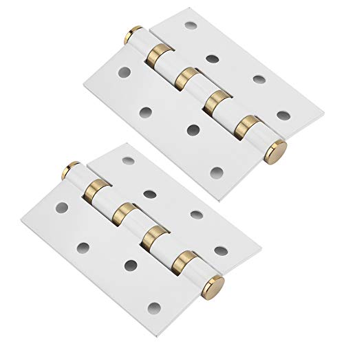 Bisagra de puerta de acero inoxidable blanco y dorado de buen aspecto de 4 pulgadas y 3 mm, bisagras de amortiguación de silenciador de hojas sueltas, rodamiento silencioso para puertas de madera