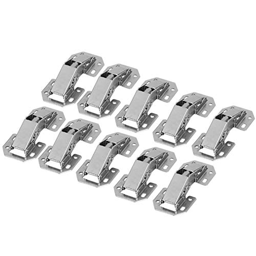 Bisagras, 10Pcs / set Muebles Bisagras de puerta de armario oculto con tornillos Gabinete Bisagra de superposición completa de 90 grados Bisagra de montaje en superficie