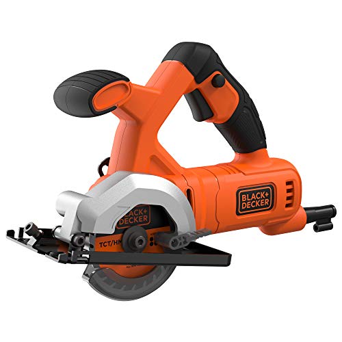 BLACK+DECKER BES510-QS - Mini sierra circular con cable 400W, Ø 85mm, 3600 rpm, incluye 2 discos