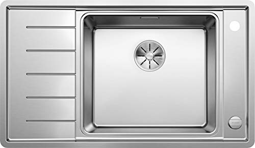 BLANCO 523001 Anano XL 6 S-IF Compact-Fregadero de cocina (acero inoxidable, acabado satinado), Verkürzte Abtropffläche