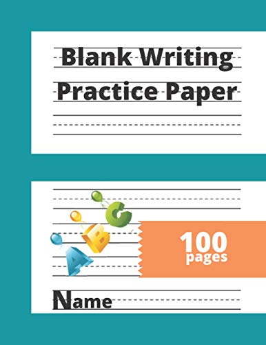 Blank Writing Practice Paper: Notebook with Dotted Lined Sheets ( 8.5 x 11) with lines for ABC kids Students 100 Pages