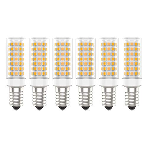 Bombillas LED E14, 9W (Equivalente a 90W), Blanco Cálido (3000K), AC220-240V, Sin Parpadeos, No Regulable, 900 Lúmenes, CRI>80, Paquete de 6 - (Blanco Cálido, 9W)