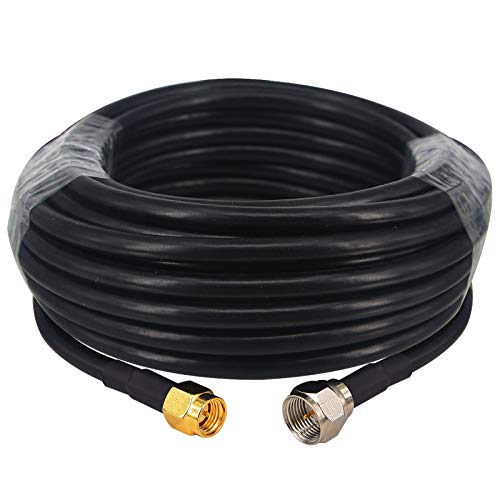 BOOBRIE 5M Antena TV Cable Trenzado SMA Macho a Tipo F Macho RG58 Cable de Extensión Conector Coaxial RF para Sky TV Cable Audio Video Digital Virgen Escáner Radio