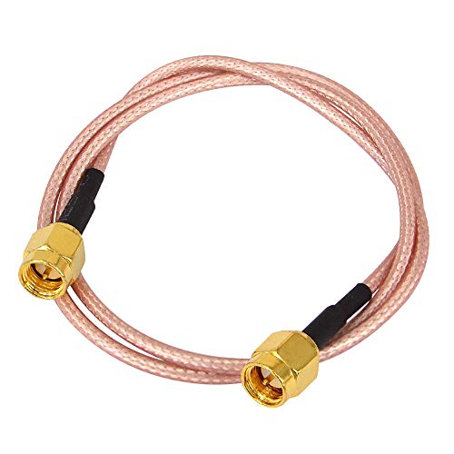 BOOBRIE Cable SMA Macho Cable de WiFi Antena 50 CM Cable Coaxial SMA Macho a SMA Macho Conector Coaxial SMA Macho RG316 Cable de Extensión SMA Macho para WiFi/Antenas/Periféricos de LAN Inalámbrica