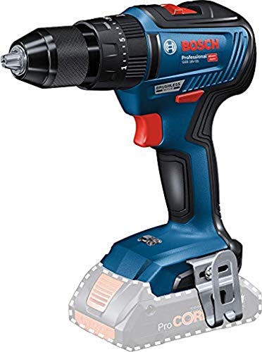 Bosch Professional 06019H5302 GSB 18V-55-Taladro percutor (18V, 55 NM, sin batería, en Caja), 18 V, Azul