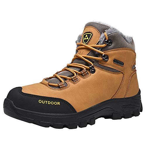 Botas De Invierno Hombre Botas De Nieve Impermeables Botas De Senderismo Cálidas Botas De Trekking Antideslizantes Caqui 40