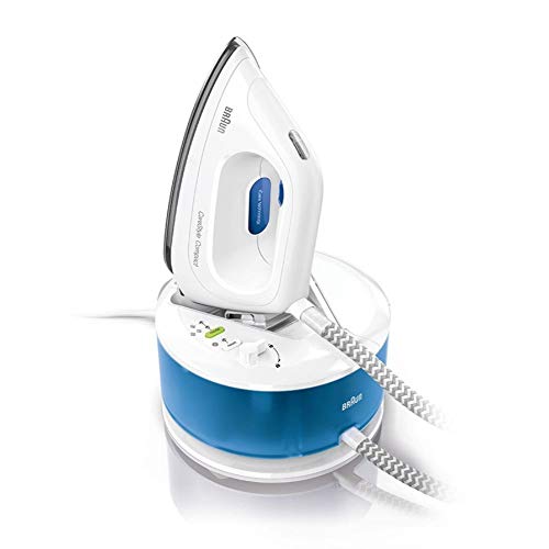 Braun CareStyle Compact IS2043 - Centro de Planchado, Suela 3D Eloxal Plus, Potencia 2200 W, Depósito 1.3 L, Vapor Constante 110 g/min, Presión 5 bar y Golpe de Vapor 300 g/min, Blanco/Azul