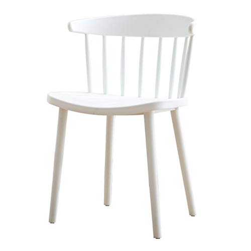 Bseack Sillas de Comedor de jardín, Silla Windsor de una Pieza Soporte mecánico Triangular Ocio Sillón doméstico Silla de reunión de Estilo nórdico Carga máxima: 264 Libras (Color : White)