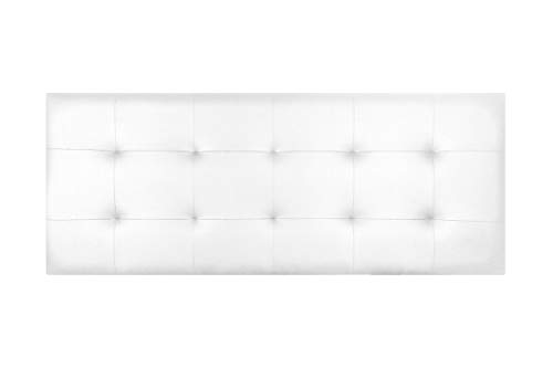 Cabecero de Cama Modelo Mallorca, tapizado en Polipiel Azahar .Altura 55cm. Pro Elite. (para Cama de 90 (100x55x8), Blanco)