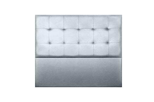 Cabecero de Cama Modelo Nairobi, tapizado en Polipiel Azahar. Pro Elite. (para Cama de 135 (145x120x8) en Color Plata)