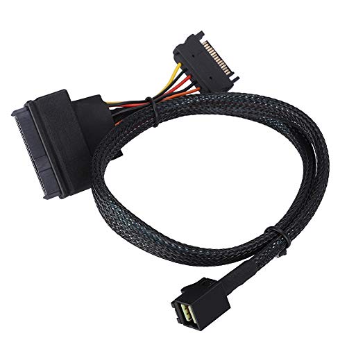 Cable HD SFF-8643 a SFF-8639 de 50 CM, Cable HD Mini-SAS a U.2 NVMe SSD, Cable Mini SAS HD Interno de 12 Gbps, Cable de separación del Divisor de Alta Velocidad