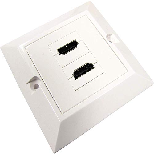 Cablematic - Caja de pared canaleta 80x80 2xHDMI-H acodado