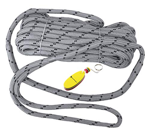 Cabo Nautico de Amarre 8m x 14mm con Amortiguador de Goma, Cuerda de Poliéster Trenzada, Lazo Empalmado de 60 cm, Cabos de Muelles para Barcos, Cuerdas para Barco, Yate, SmartProduct, 1 pieza