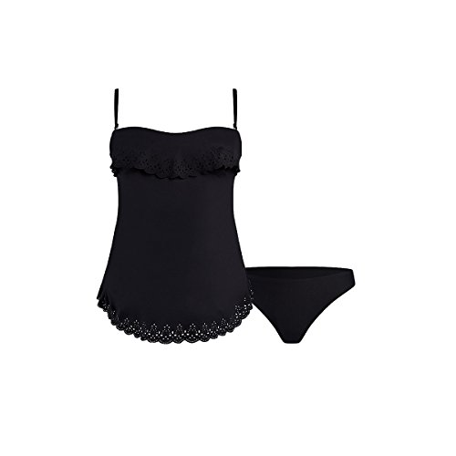 Cache Coeur Bloom Tankini premamá, Negro (Negro), L para Mujer