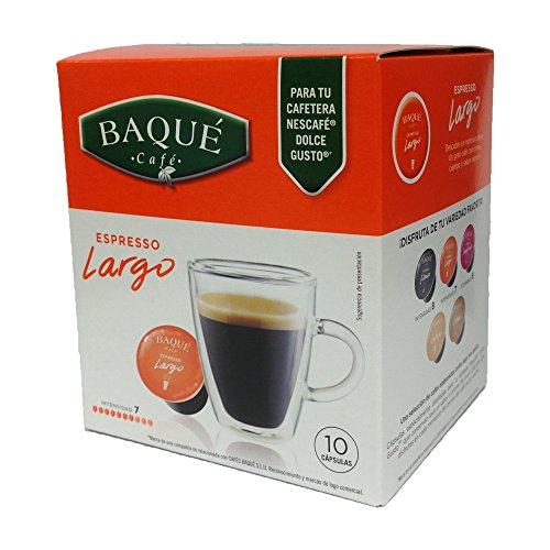 Cafés Baqué - 10 Capsulas Compatibles Dolce Gusto. Espresso Largo