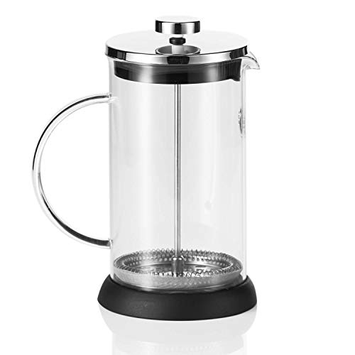 Cafetera de cristal con filtro de presión de Coffee Fox French Press de 1 litro, apta para lavavajillas