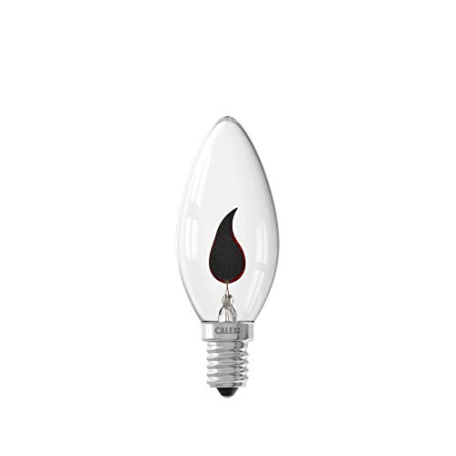 CALEX Lámpara decorativa con efecto fiammella, Casquillo E14, 3 W, Color transparente