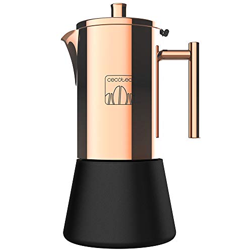 Cecotec Cafetera Italiana Moking 1000. Fabricada en Acero INOX, Apto para Cocinas de Gas, Eléctrica o Vitrocerámica, Diseño Elegante, 10 Tazas de Café