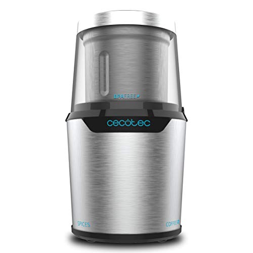 Cecotec Molinillo de Café y Especias TitanMill 300 DuoClean. 300W, Cuchillas recubiertas de titanio, 2 Vasos intercambiables para moler y triturar, Máxima capacidad de 90gr