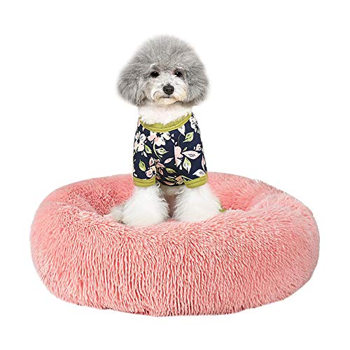 Cozywind Cama para Perros y Gatos,Mascotas Calentito Cojín Redondo Suave de Felpa (50, Rosa)