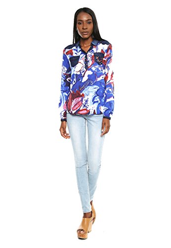 Desigual BLUS_Mila, Azul (Bijou Blue 5102), Large para Mujer