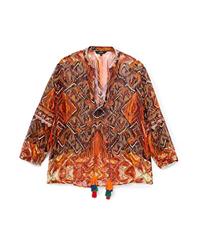 Desigual Blusa Donna blus Milan 20swbw18 XL Arancione