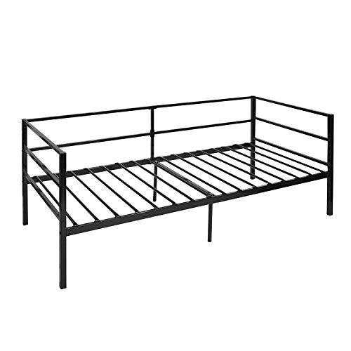 DORAFAIR Minimalista Sofá Cama para Dormitorio Salón Cuarto de Invitados, Adecuado para Colchón de 90 * 190 cm, Negro