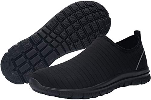 DYKHMATE Zapatillas de Seguridad Mujer Secado rápido Hidrófugo de Agua Zapatillas de Trabajo Ligeras Transpirable Reflectante con Punta de Acero Calzado de Seguridad (Negro,38.5 EU)